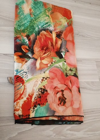 Çiçek Desenli Çok Renkli Bohem Kadın eşarp - Görsel 3