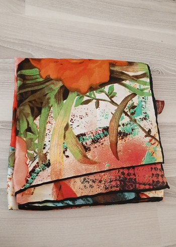 Çiçek Desenli Çok Renkli Bohem Kadın eşarp - Görsel 2