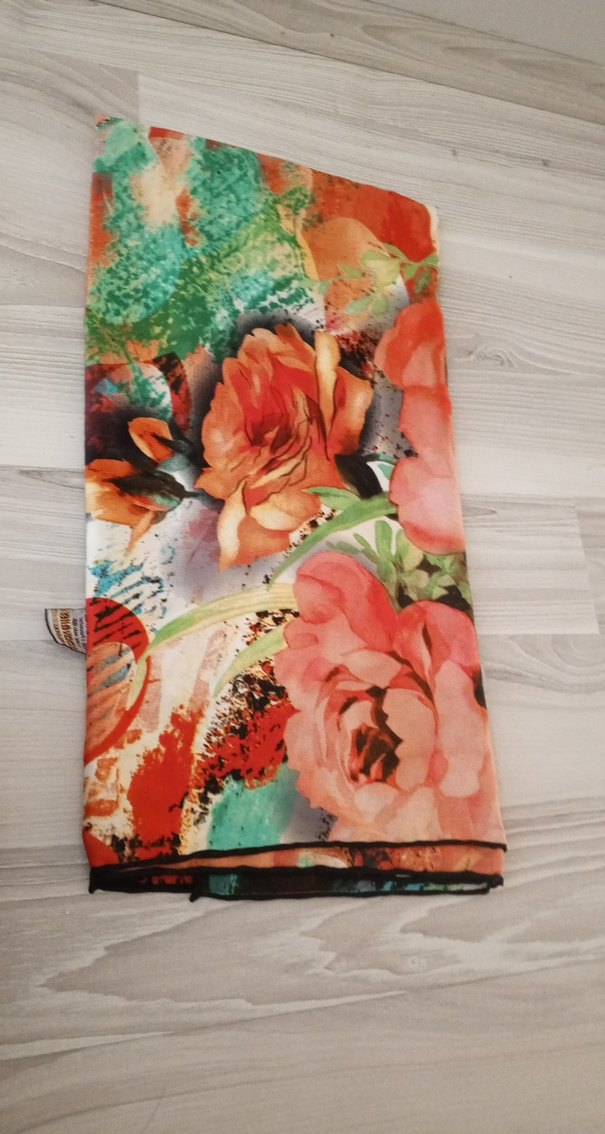 Çiçek Desenli Çok Renkli Bohem Kadın eşarp - Görsel 3