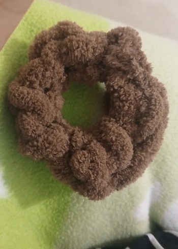 Kahverengi Örgü Yün Kadın Saç Tokası - Görsel 2