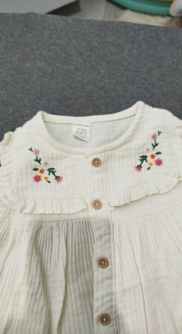 Kız Çocuk müslim Nakışlı Fırfırlı Elbise - Görsel 4