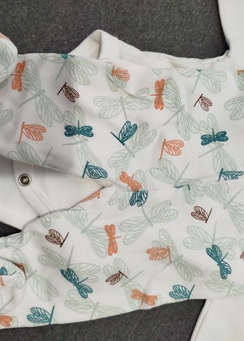 Beyaz Baskılı Uzun Kollu Bebek Body - Görsel 5