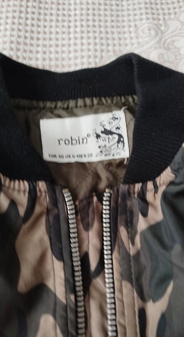 Kadın Kamuflaj Desenli Fermuarlı Ceket - Görsel 4