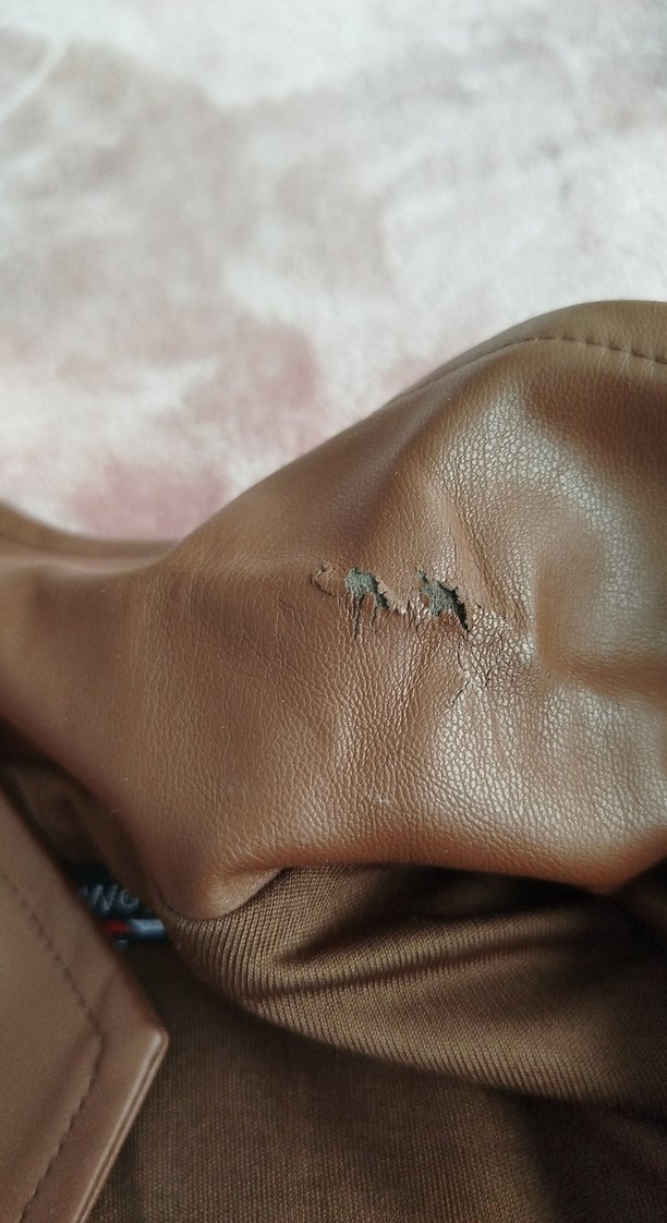 Düğmeli Bej Kadın Deri Ceket - Görsel 4