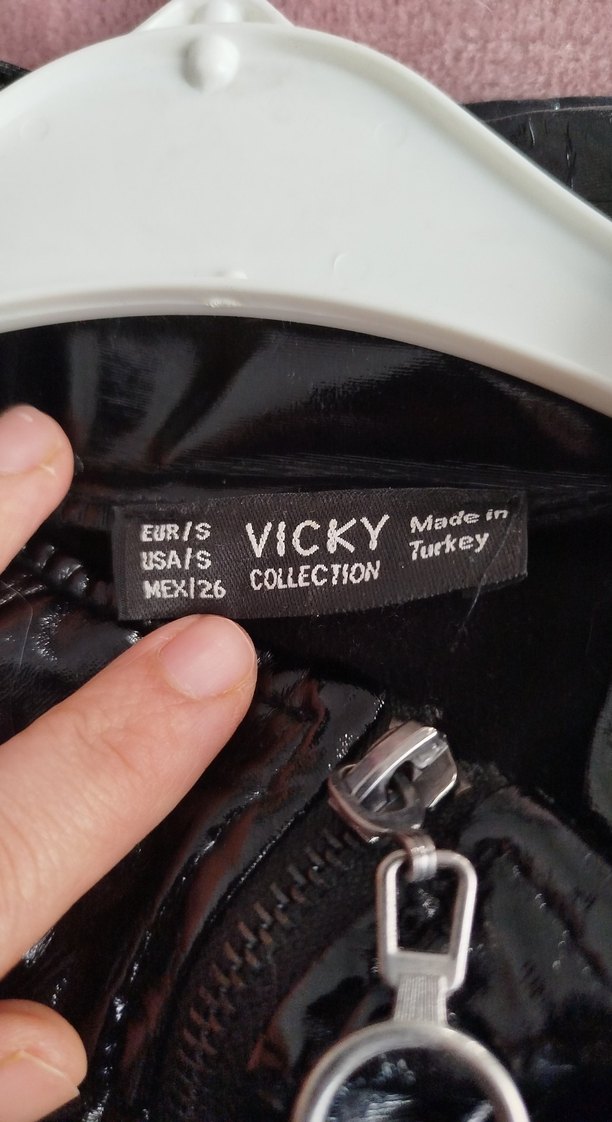 Kadın Parlak Siyah Deri Ceket - Görsel 4