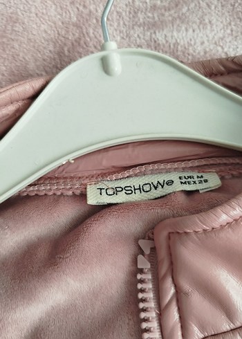 Pembe Deri Mini Fermuarlı Kadın Ceket - Görsel 5