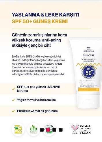 Biobellinda güneş kremi 