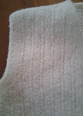 Kadın Gri Keten Örgü V Yaka Yelek - Görsel 3