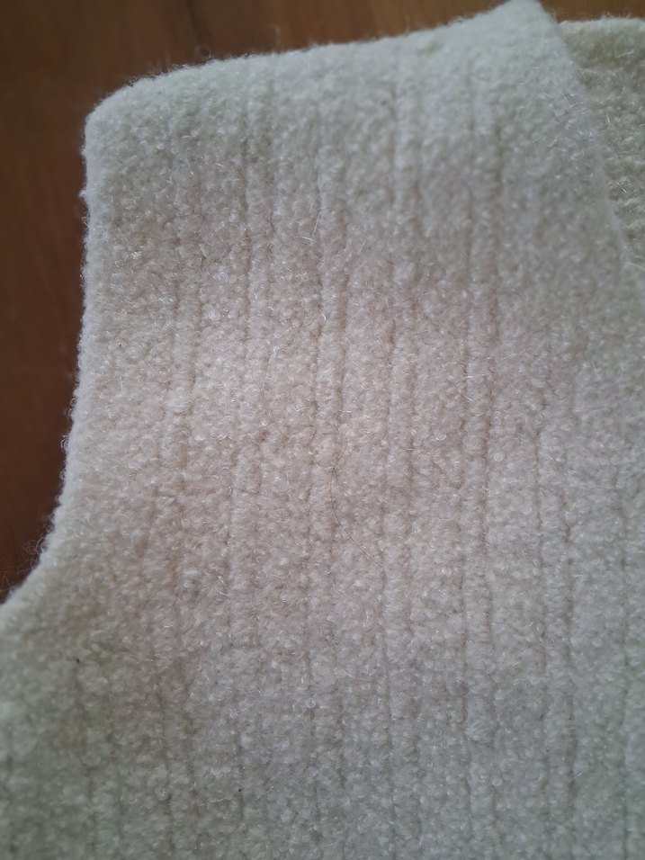 Kadın Gri Keten Örgü V Yaka Yelek - Görsel 3