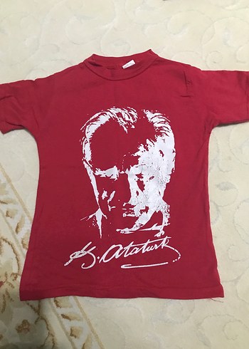 Kırmızıa Atatürk Baskılı Erkek Çocuk Tişört - Görsel 2