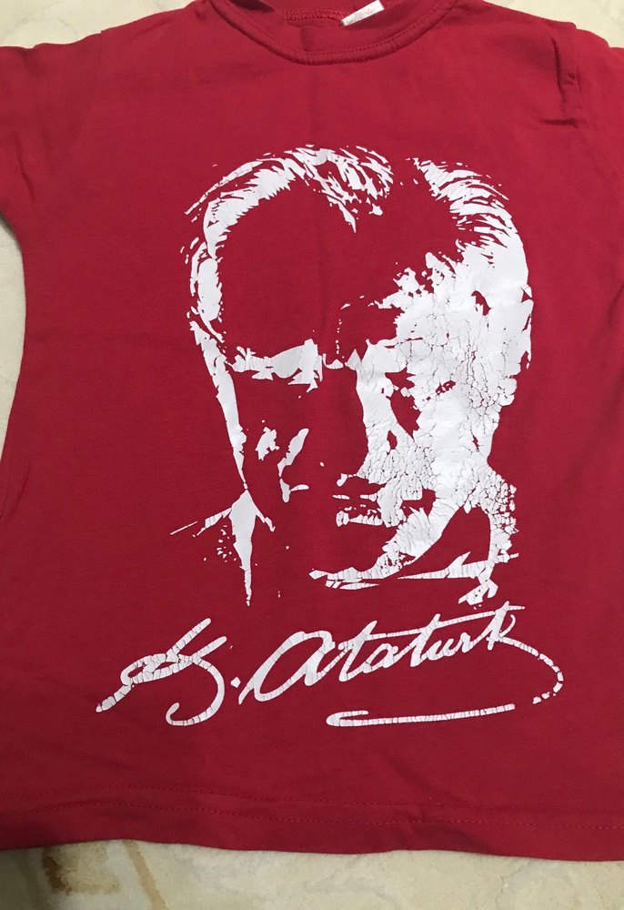 Kırmızıa Atatürk Baskılı Erkek Çocuk Tişört - Görsel 3