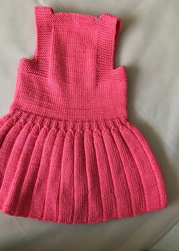 Kız Çocuk Pembe Örgü Elbise - Görsel 3