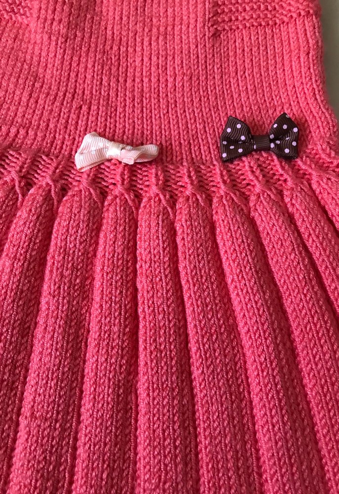 Kız Çocuk Pembe Örgü Elbise - Görsel 2
