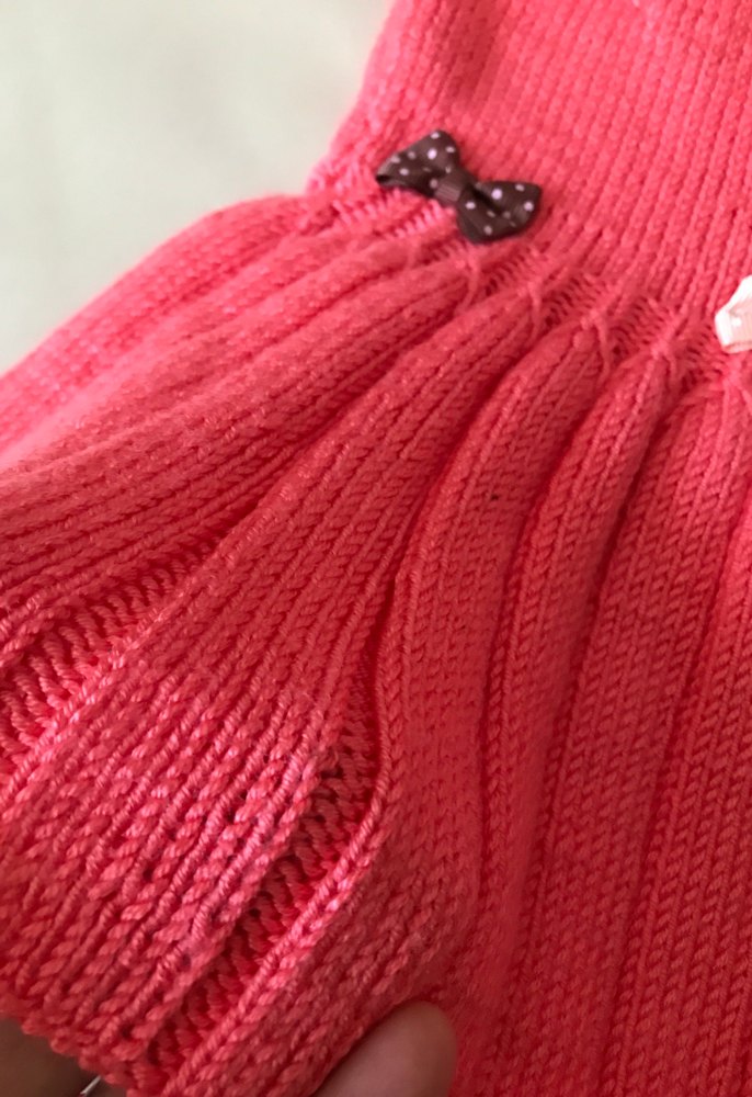 Kız Çocuk Pembe Örgü Elbise - Görsel 4