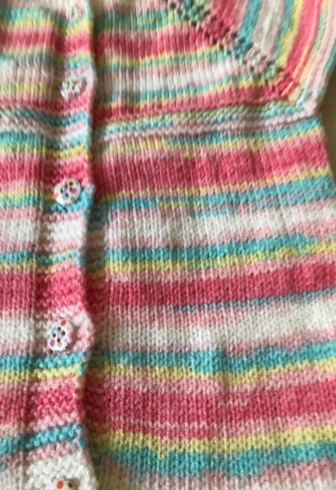 Çok Renkli Örgü Kız Çocuk Kolsuz Hırka - Görsel 2