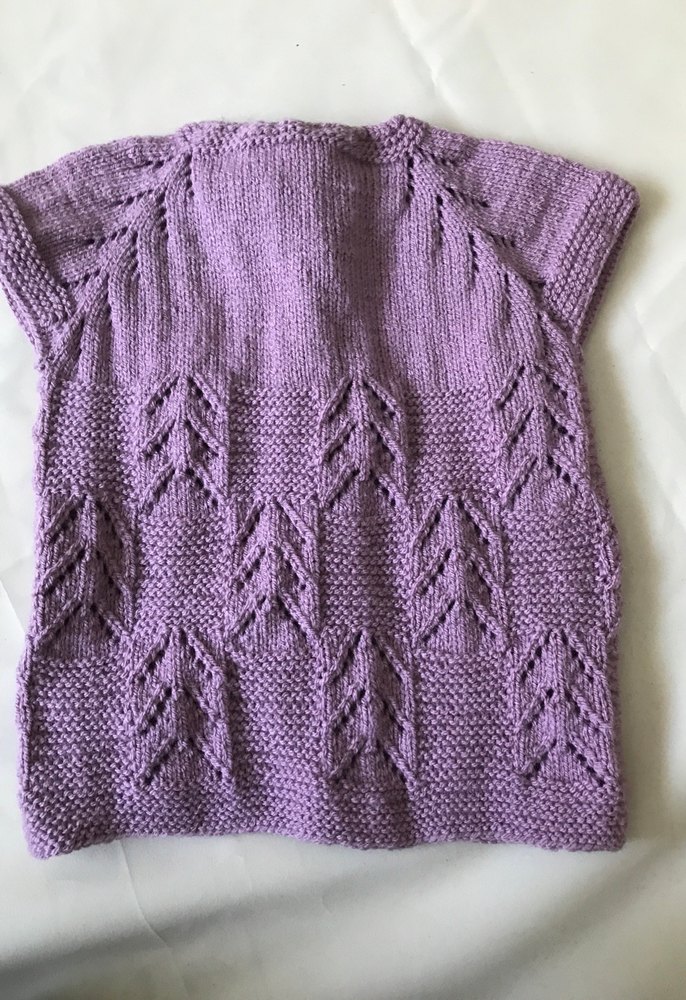 Kızlar için Mor Örgü Kolsuz Hırka - Görsel 3