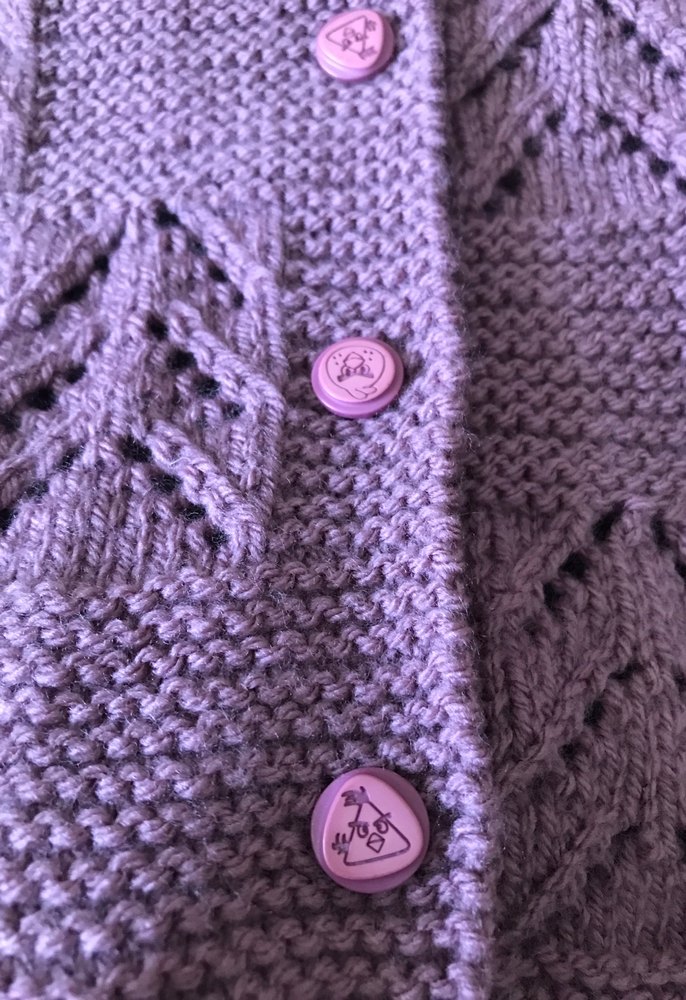 Kızlar için Mor Örgü Kolsuz Hırka - Görsel 2