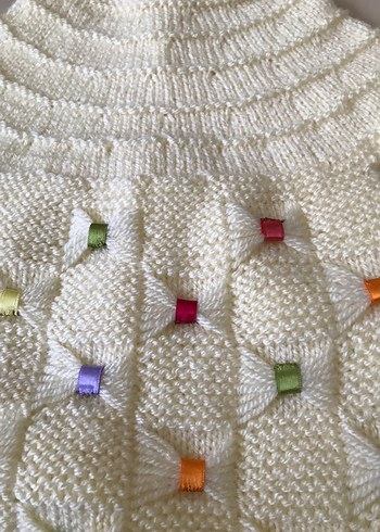 Kızlar için sarı örgü yelek - Görsel 4