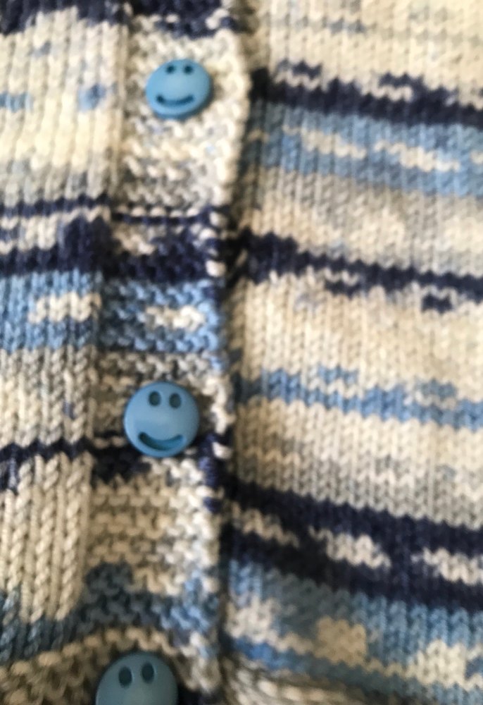 Mavi Gri Örgü Erkek Çocuk Kısa Kollu Hırka - Görsel 3