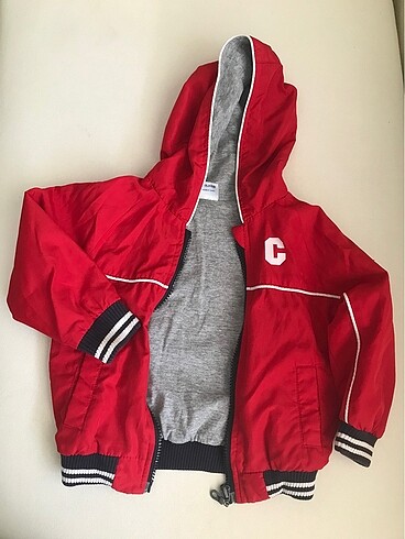 Çocuk kırmızı rüzgarlık ceket - Görsel 3