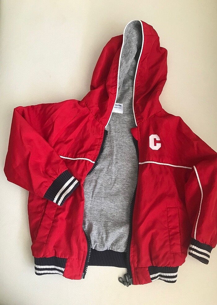 Çocuk kırmızı rüzgarlık ceket - Görsel 3