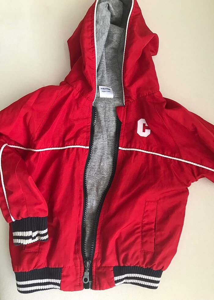 Çocuk kırmızı rüzgarlık ceket - Görsel 4