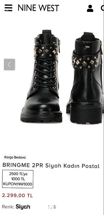 Nine West Orjinal Deri Postal
