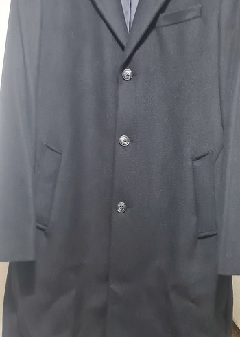 Pierre Cardin Klasik Pierre Cardin Palto Dugmeli Siyah Erkek Kaban