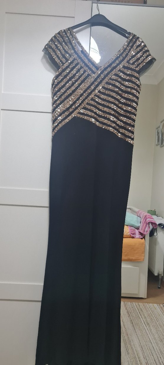 Siyah Payetli abiye - Görsel 3