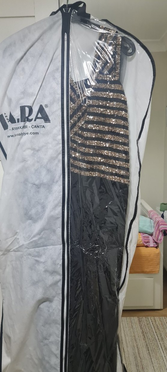 Siyah Payetli abiye - Görsel 2