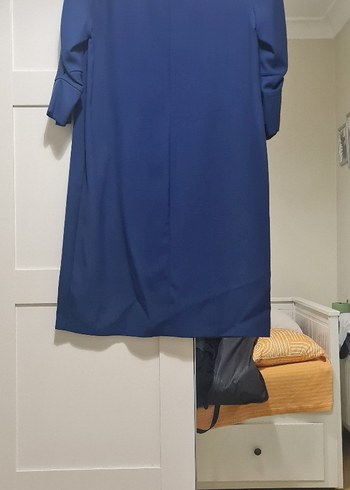 Kısa Kollu Lacivert Midi Kadın Elbise - Görsel 6