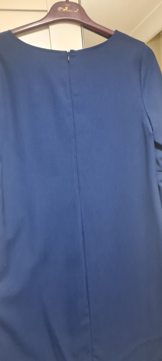 Kısa Kollu Lacivert Midi Kadın Elbise - Görsel 5