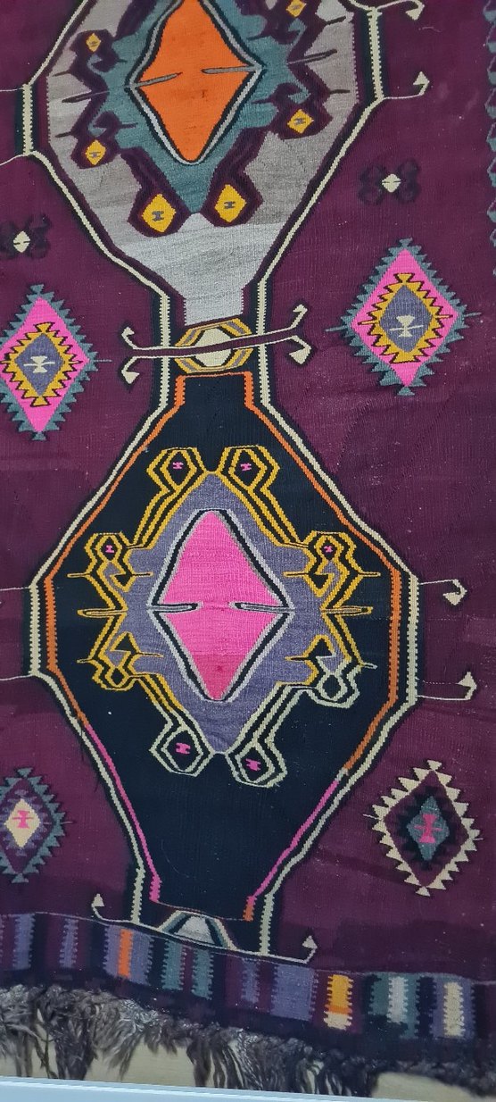 Çok Renkli Desenli Geleneksel yun kilim - Görsel 3