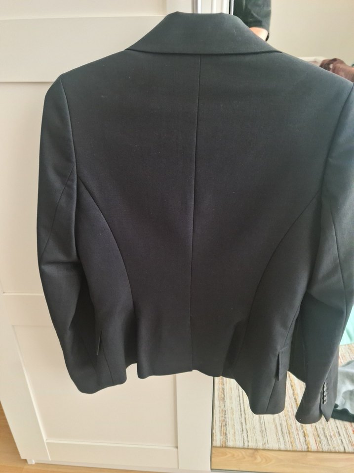 Gri Kadın Düğmeli Ofis Blazeri - Görsel 2