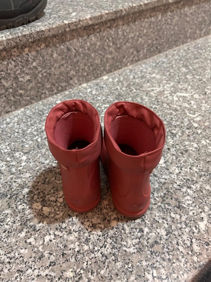 Kız Çocuk Kırmızı Lastik Çizme Tokalı - Görsel 5