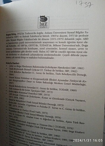 Beden Kentleşme Politikası Ruşen Keleş