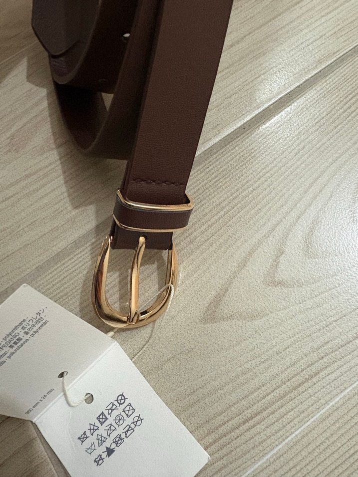 ZARA Kahverengi Deri Kadın Kemer - Görsel 2