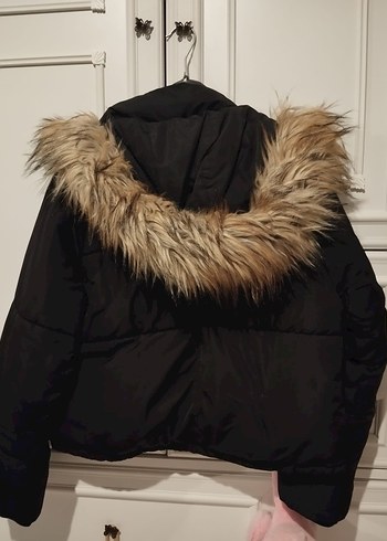 Siyah Kürklü Kadın Kışlık Mont - Görsel 4