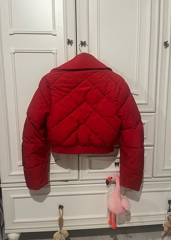Kırmızı Mini Kadın Kışlık Mont - Görsel 2