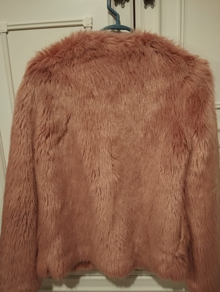 Pembe Kadın Suni Kürk Ceket - Görsel 3
