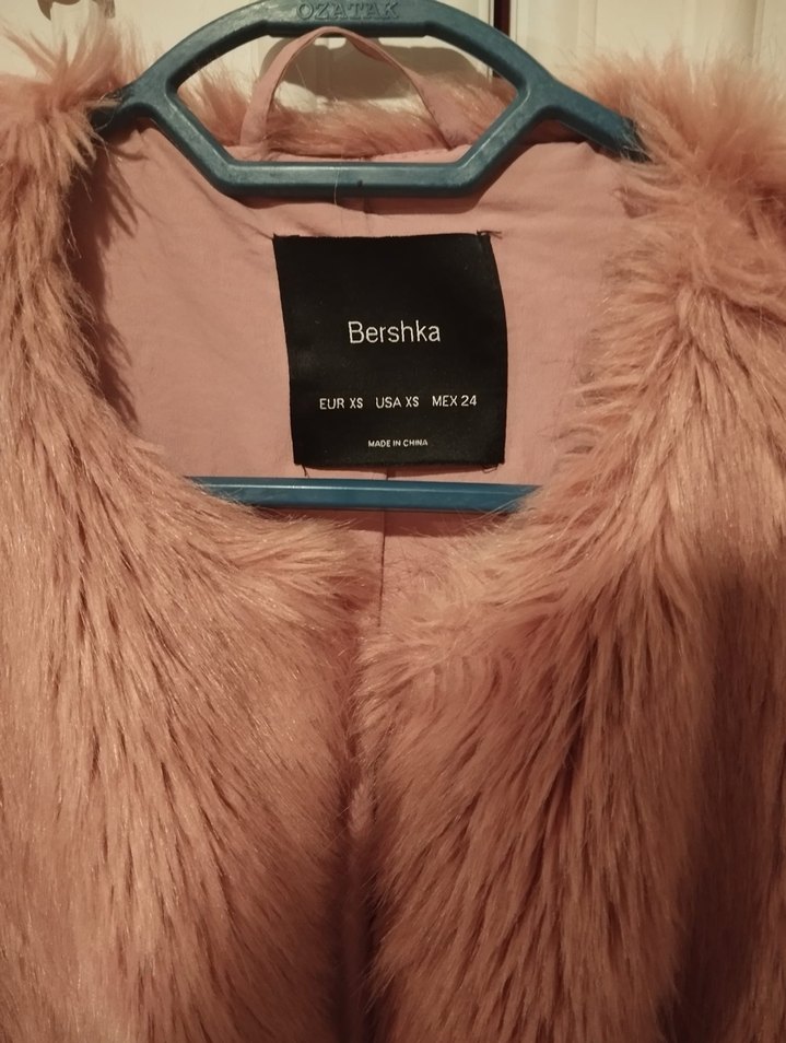 Pembe Kadın Suni Kürk Ceket - Görsel 2