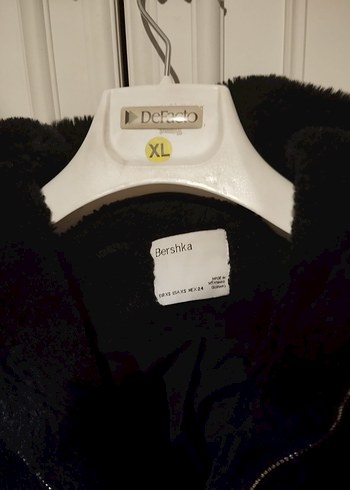 Kapüşonlu Siyah Kadın Peluş Ceket - Görsel 3