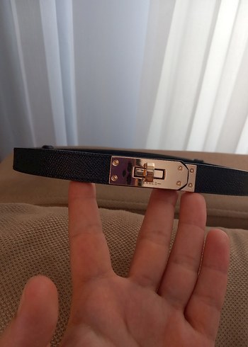 Kadın Siyah Deri Tokalı Kemer - Görsel 6