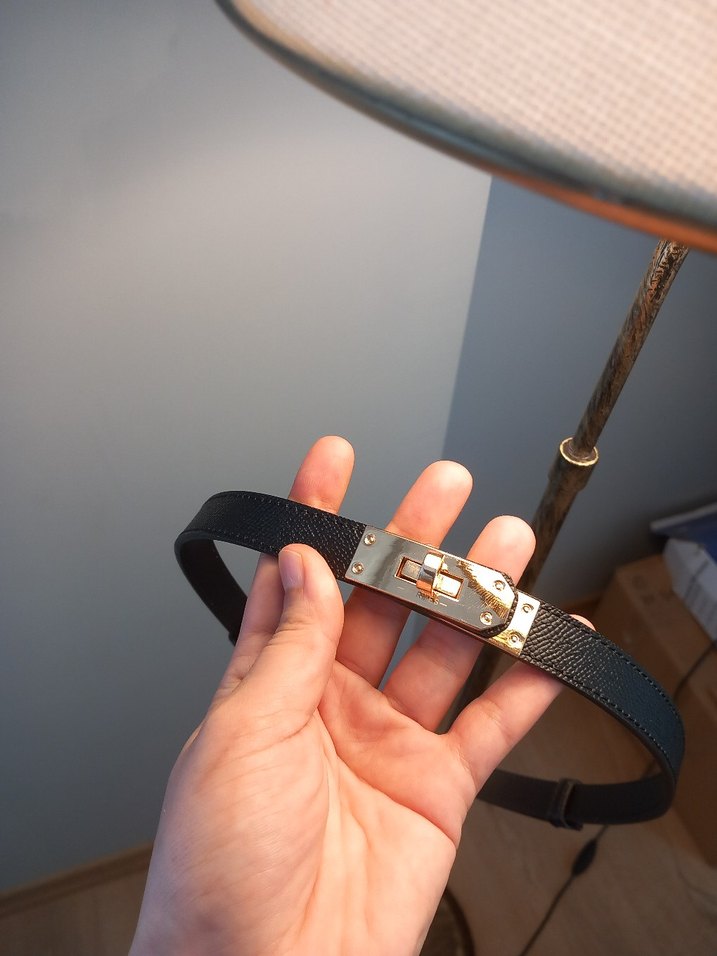 Kadın Siyah Deri Tokalı Kemer - Görsel 2