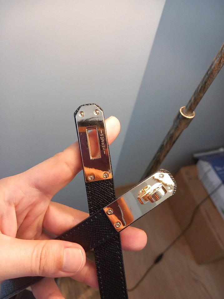 Kadın Siyah Deri Tokalı Kemer - Görsel 3