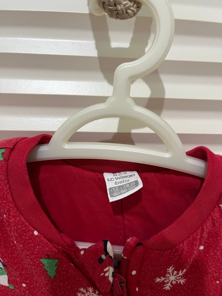 Kırmızı Bebek Kız Tulumu Fermuarlı - Görsel 4