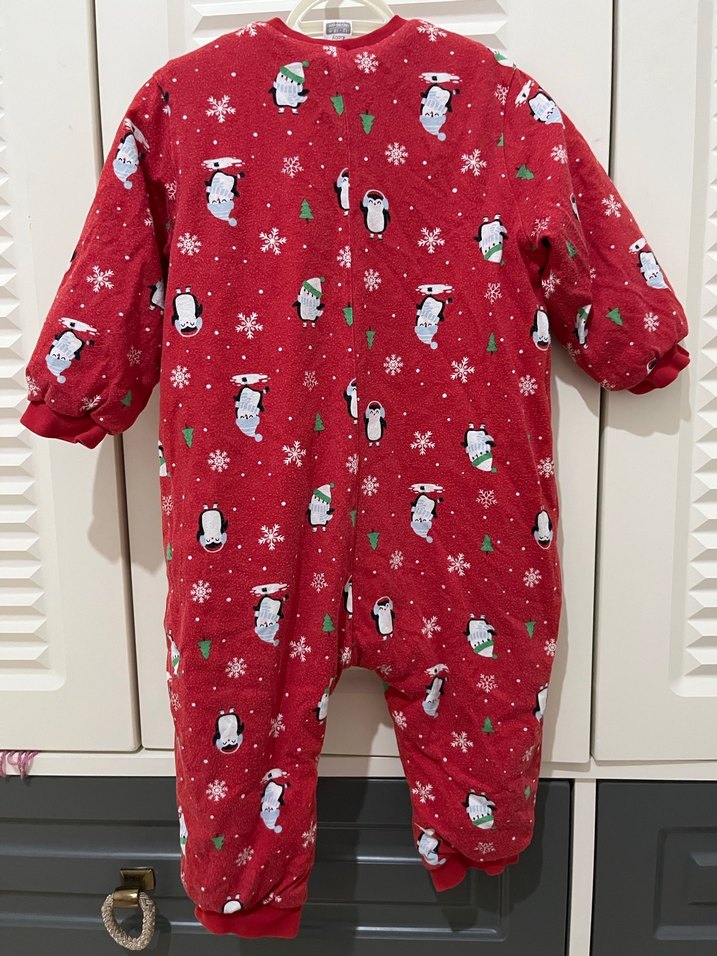 Kırmızı Bebek Kız Tulumu Fermuarlı - Görsel 2