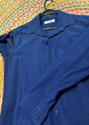 Erkek Lacivert Kısa Kollu Gömlek - Görsel 3