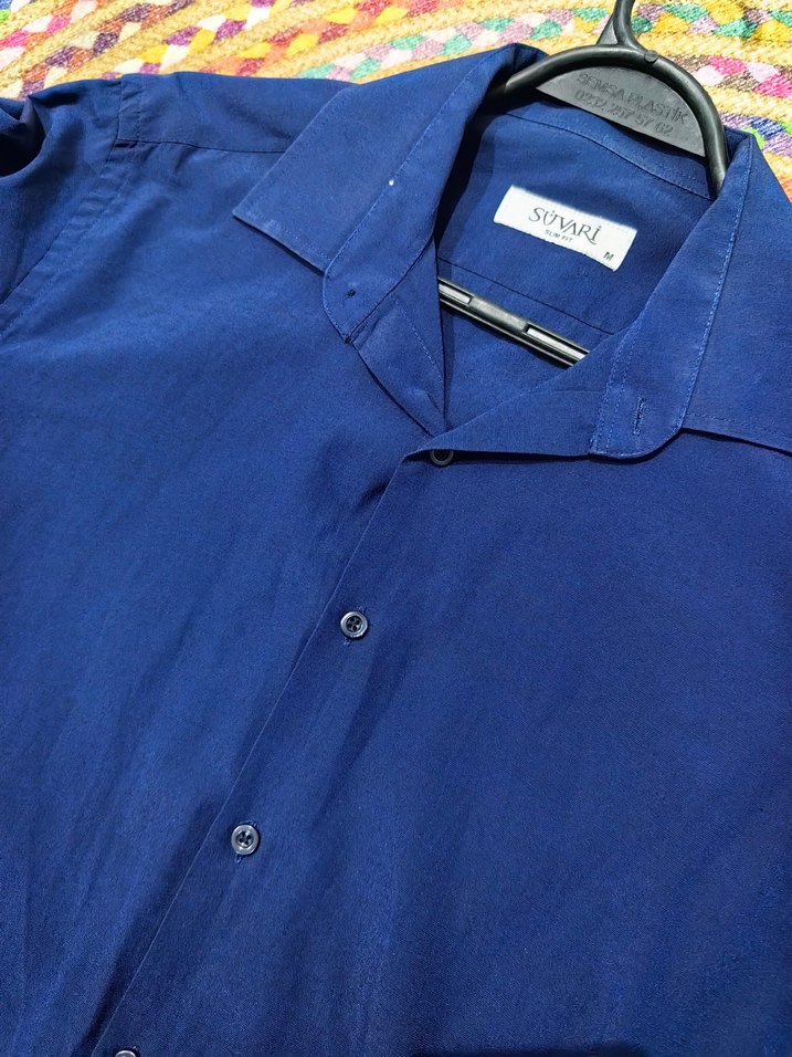 Erkek Lacivert Kısa Kollu Gömlek - Görsel 2