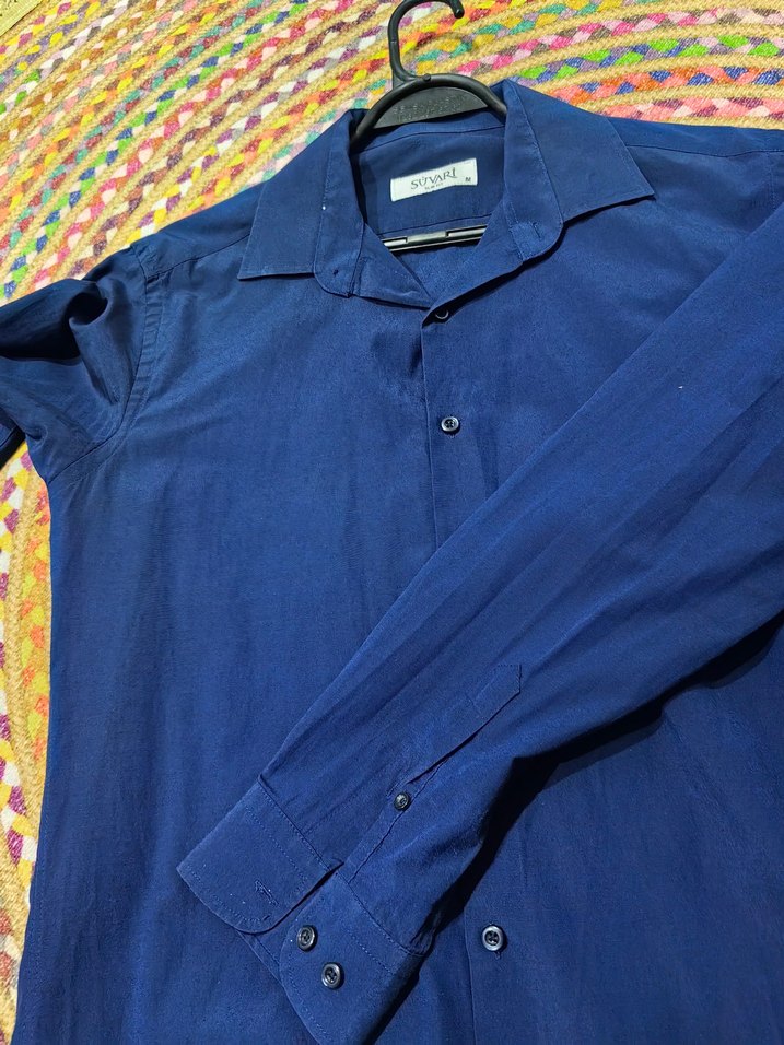 Erkek Lacivert Kısa Kollu Gömlek - Görsel 3